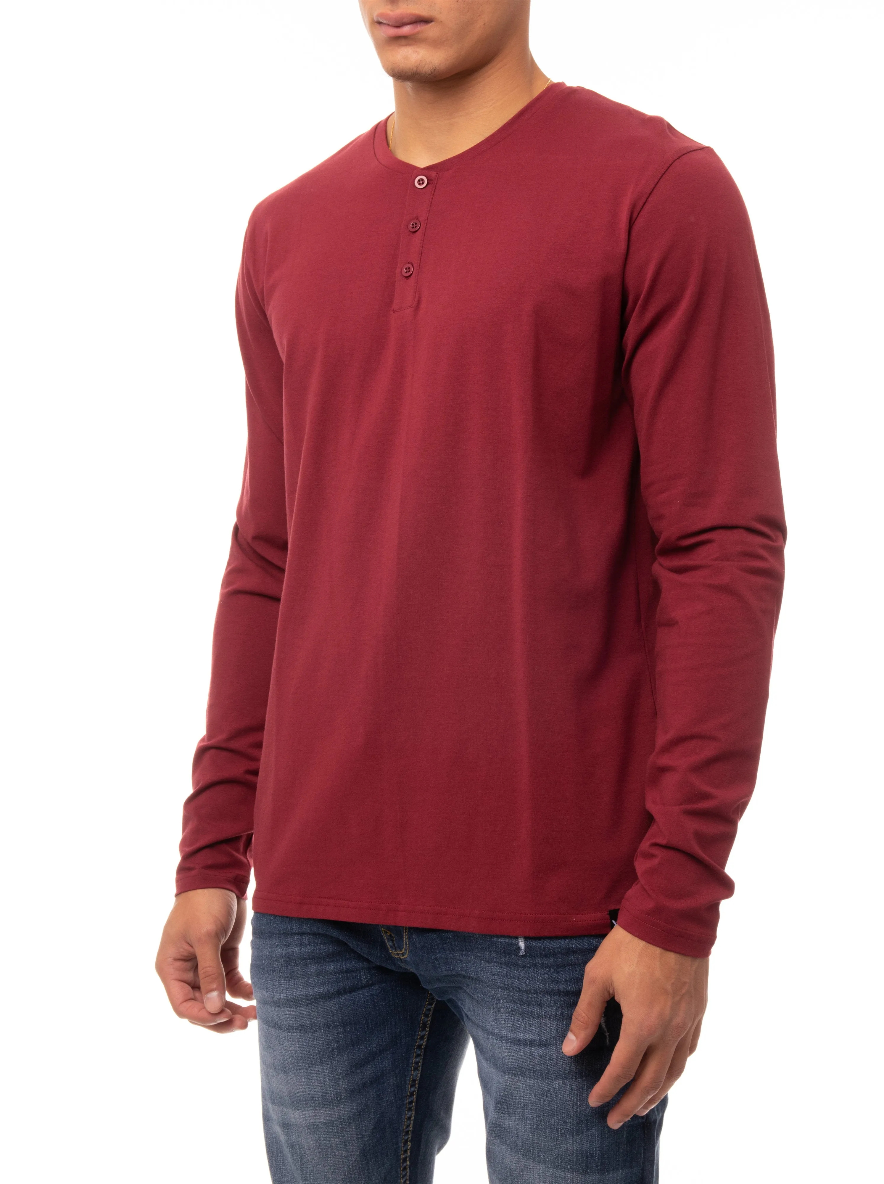 X RAY Men's Classic Long Sleeve Henley T-Shirt