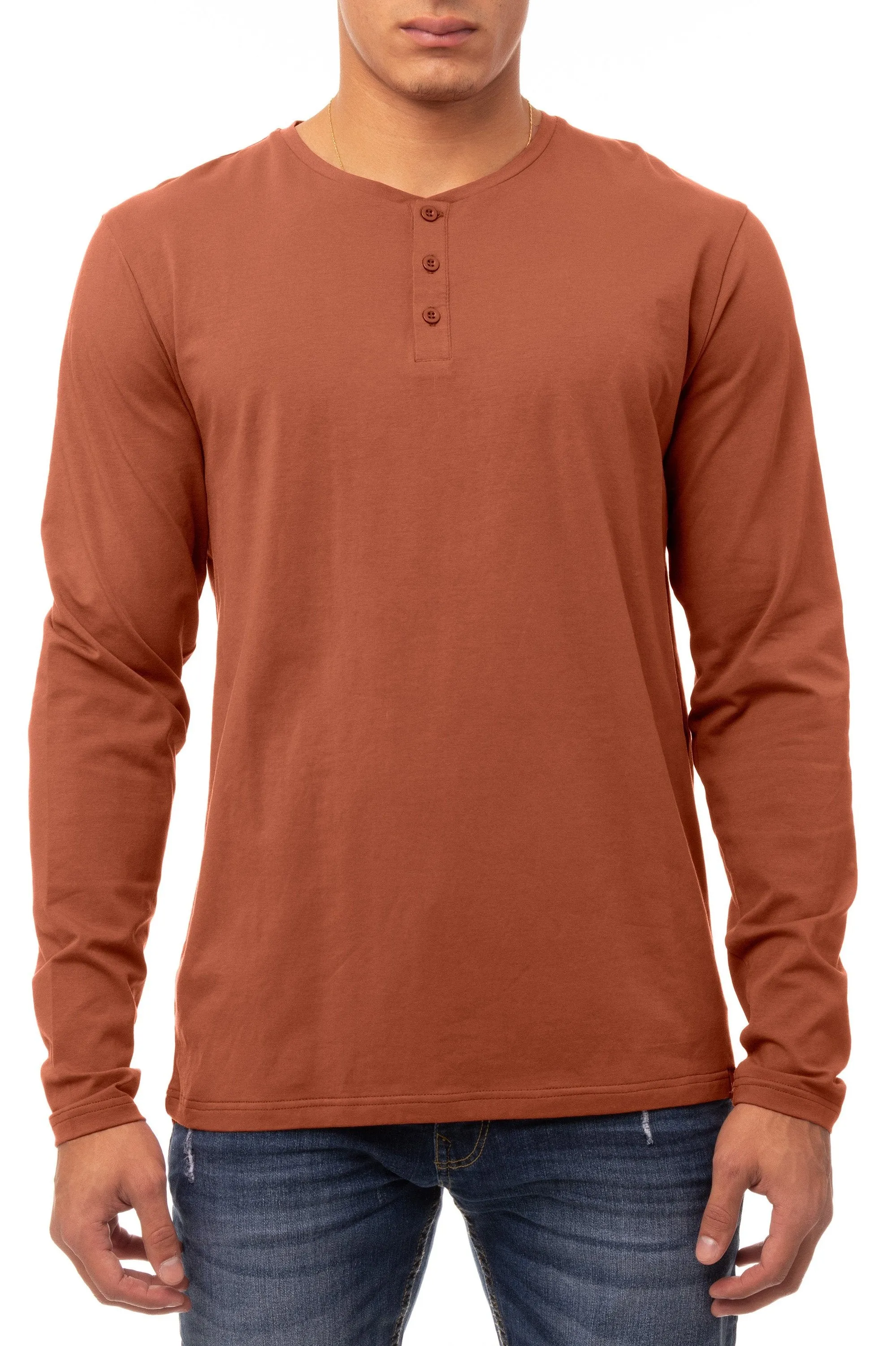 X RAY Men's Classic Long Sleeve Henley T-Shirt