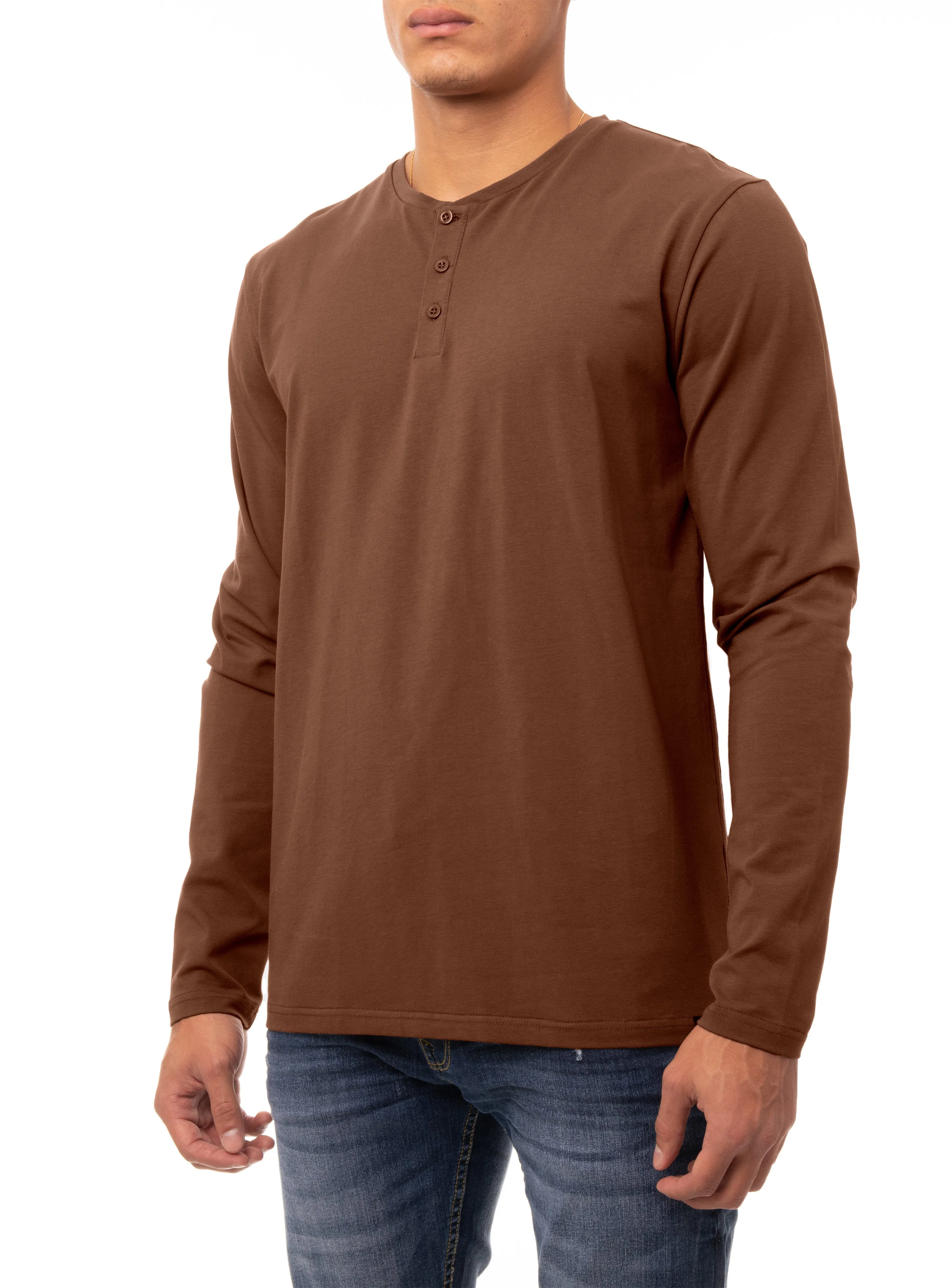 X RAY Men's Classic Long Sleeve Henley T-Shirt