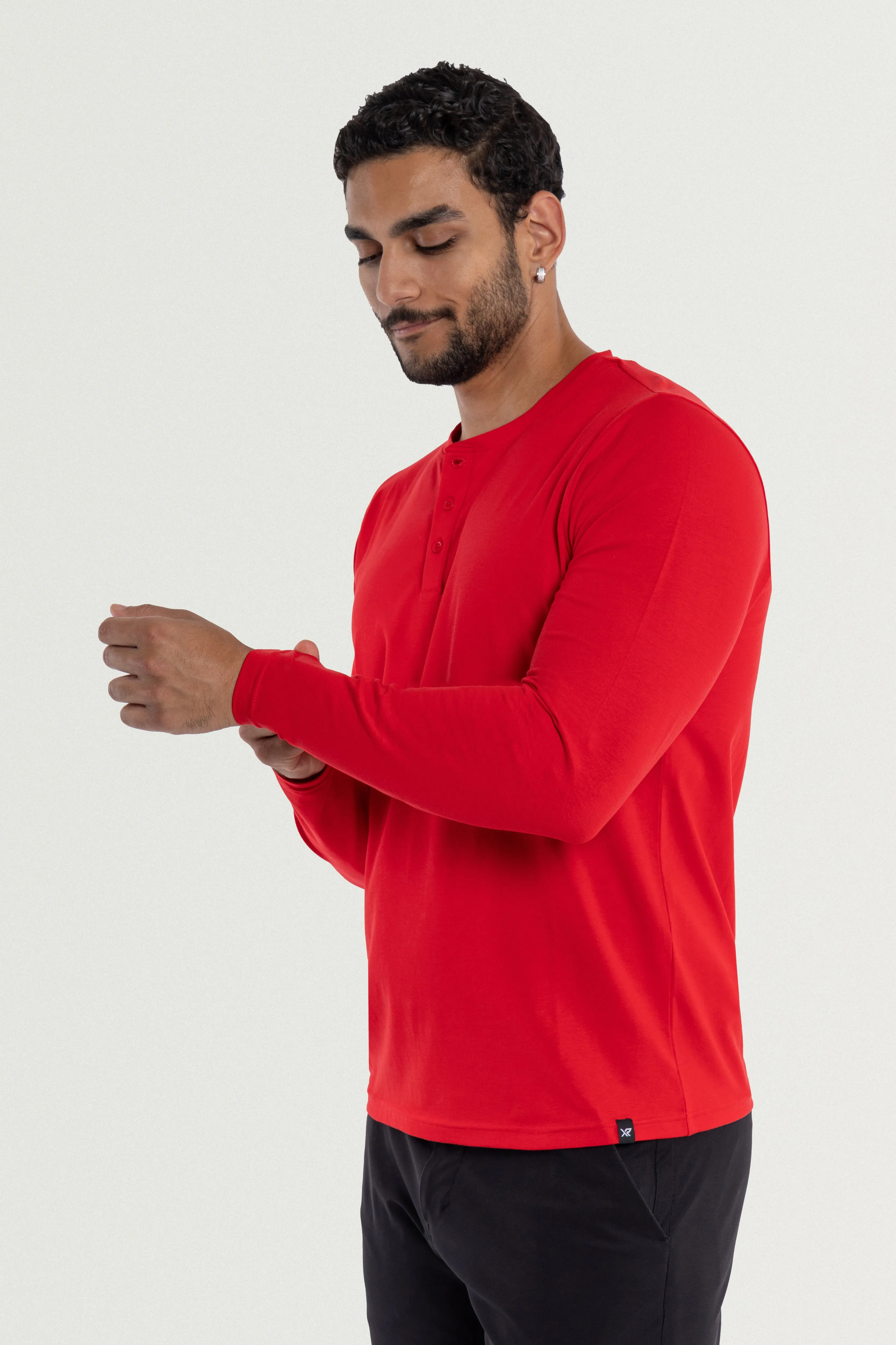 X RAY Men's Classic Long Sleeve Henley T-Shirt