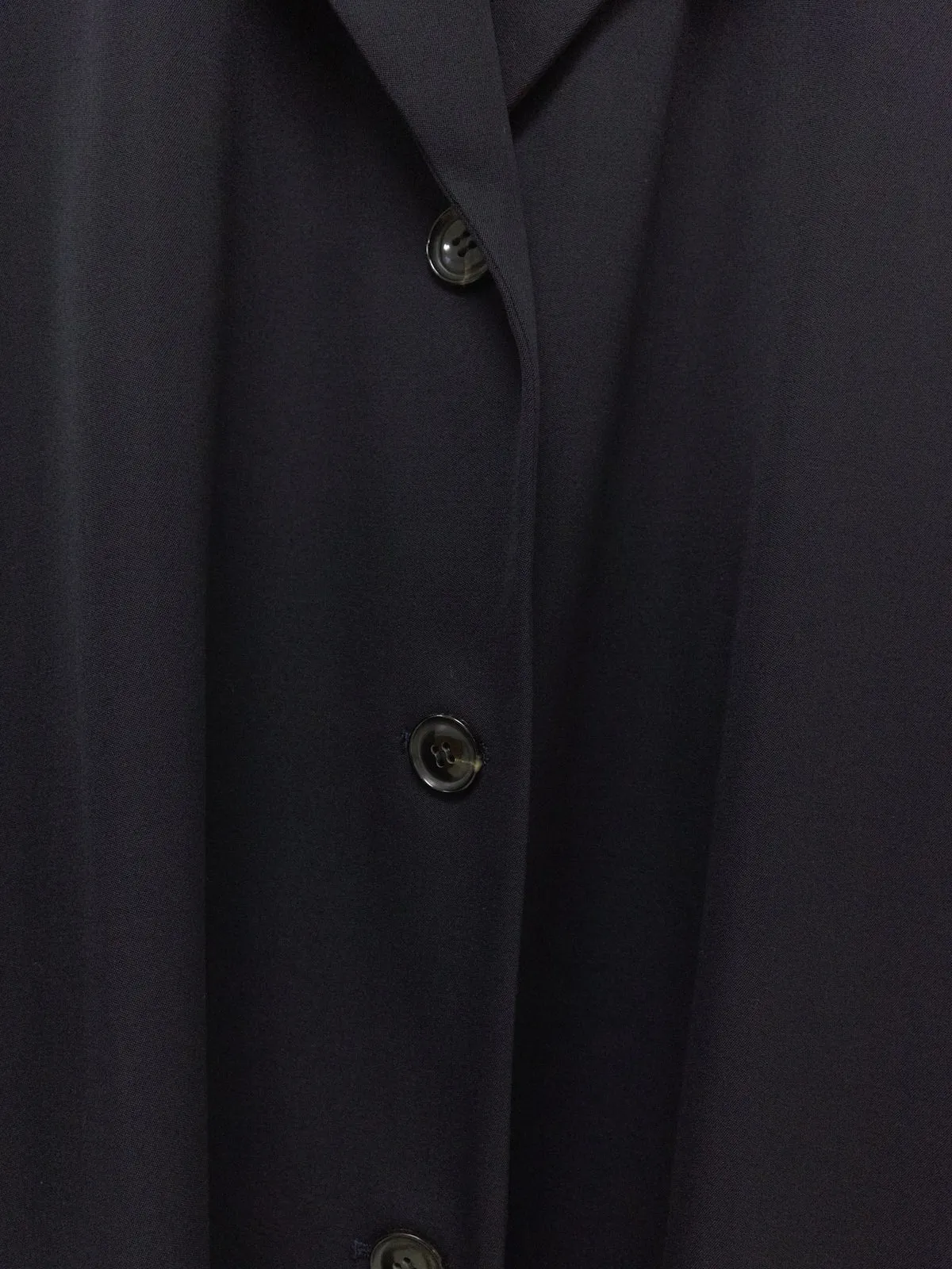 Y's Yohji Yamamoto 1990s dark navy wool 3 button side tab coat - womens S M L